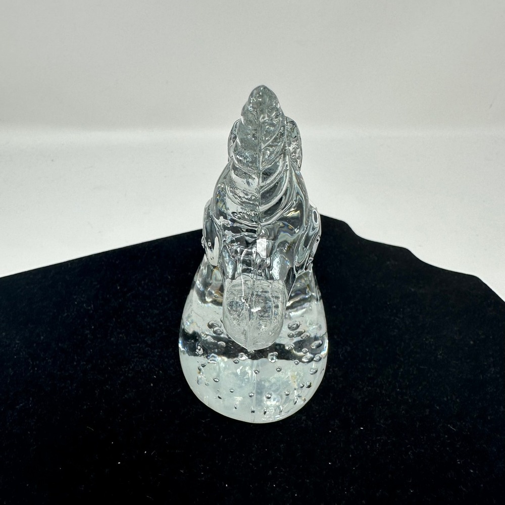 Unbranded Glass Figurine Unisex OS Clear Unicorn Bust Controlled Bubble Art - Picture 2 of 9